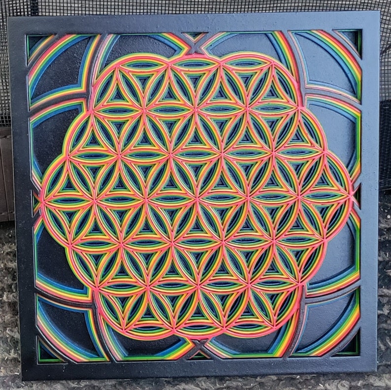 Seed of Life Laser Cut Wood Art