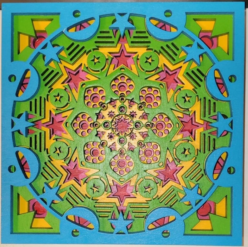 Absrtact Laser Cut Wood Art