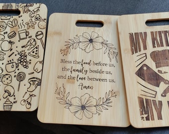 Custom Laser Etched Bamboo Wood Cutting Board